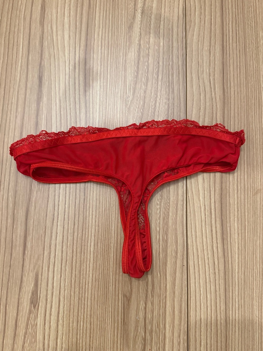 Red Lace Bralette & Thong Set - Women's Intimates - Picture 4 of 4